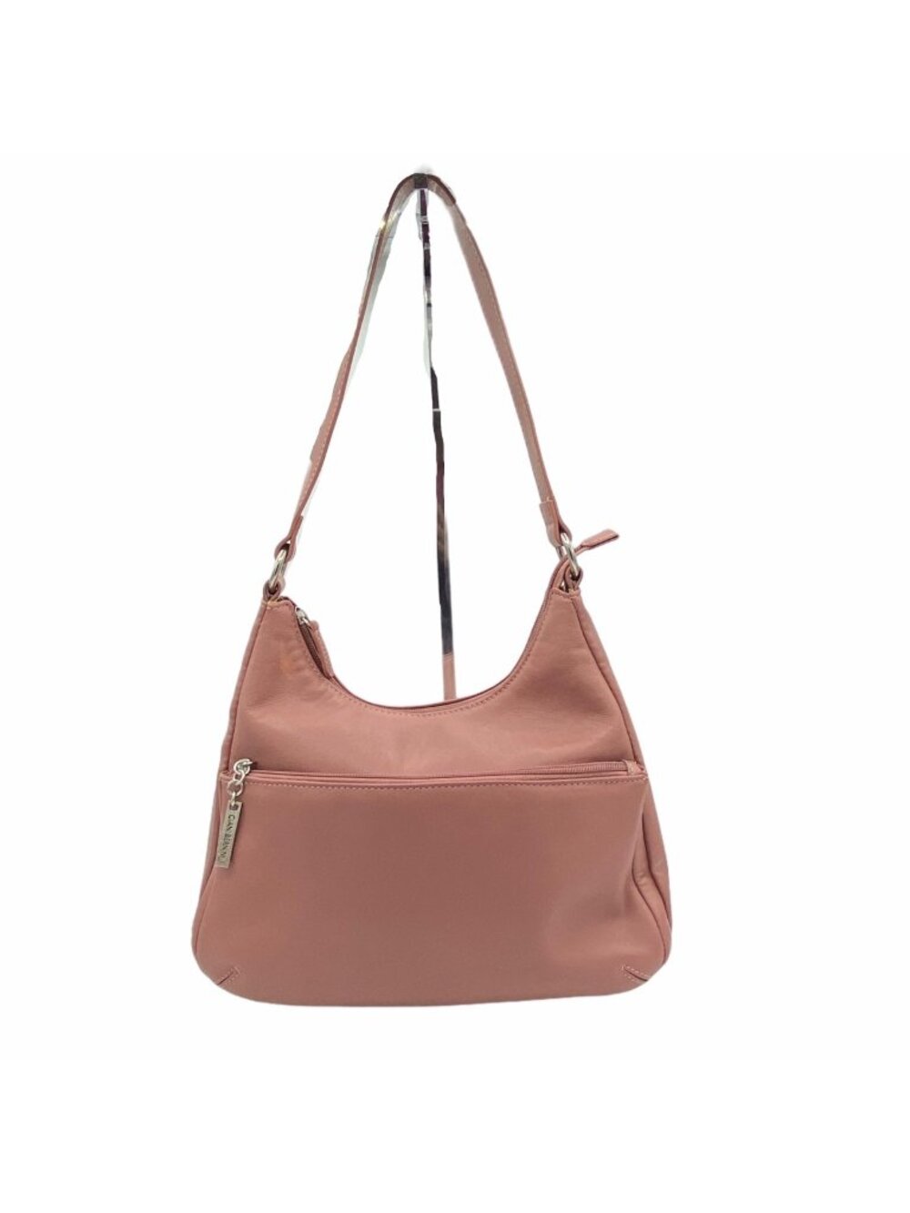Isaac Mizrahi Genuine Leather Hobo Shoulder Bag Pink Blush Soft Pebbled Purse